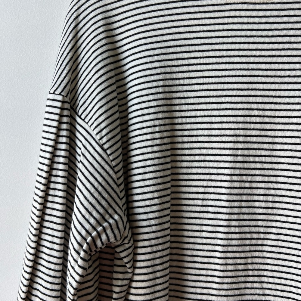 Striped Black and White Women's Top - Picture 2 of 4